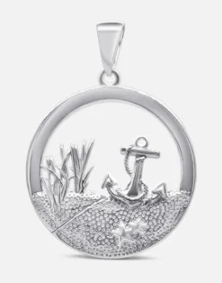 Anhänger Anker mit Düne, Silber und Gold