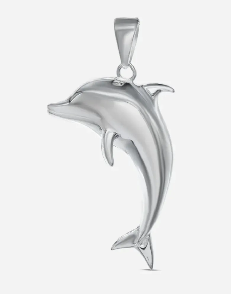 Anhänger Delfin, Silber und Gold