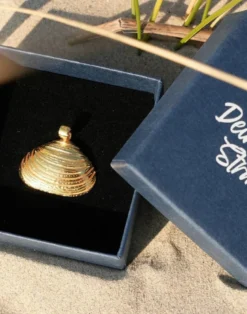 Anhänger Klaffmuschel, Silber und Gold