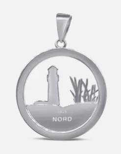 Anhänger Leuchtturm mit Düne, Silber und Gold