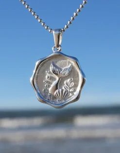 Anhänger Meerjungfrau Rund, Silber und Gold