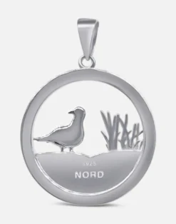 Anhänger Möwe Rund/Düne, Silber und Gold
