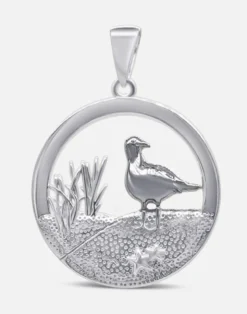 Anhänger Möwe Rund/Düne, Silber und Gold