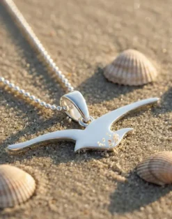 Anhänger Möwe, Silber und Gold