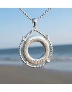 Anhänger Rettungsring, Silber und Gold