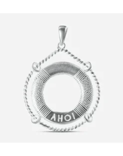 Anhänger Rettungsring, Silber und Gold