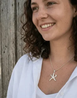 Anhänger Seestern, Groß, Silber und Gold