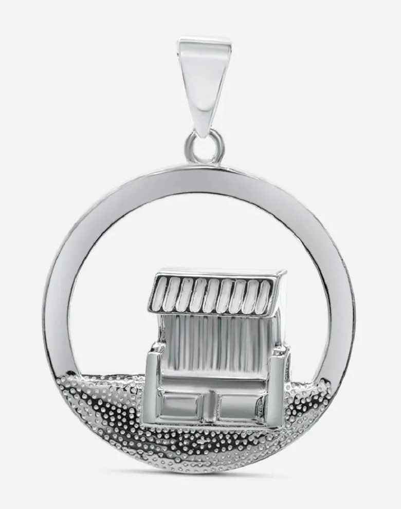 Anhänger Strandkorb Rund, Silber und Gold