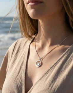 Anhänger Strandkorb Rund, Silber und Gold