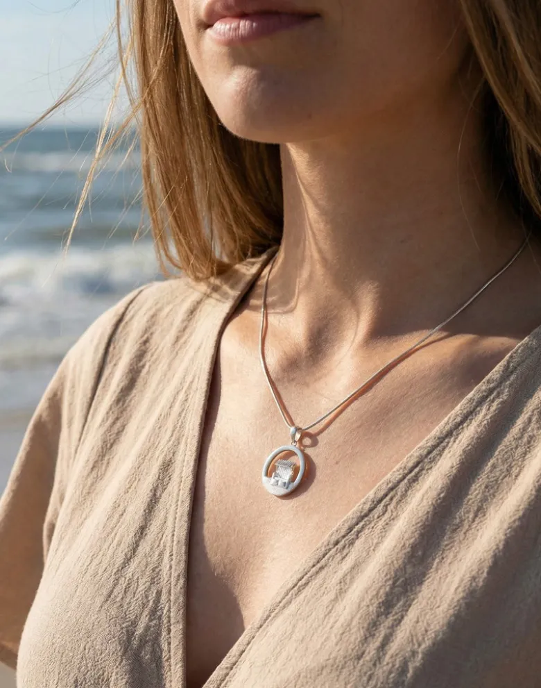 Anhänger Strandkorb Rund, Silber und Gold