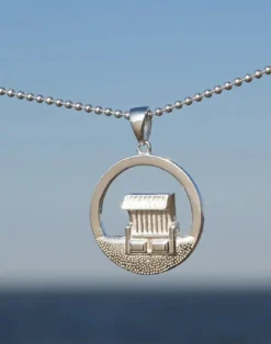 Anhänger Strandkorb Rund, Silber und Gold