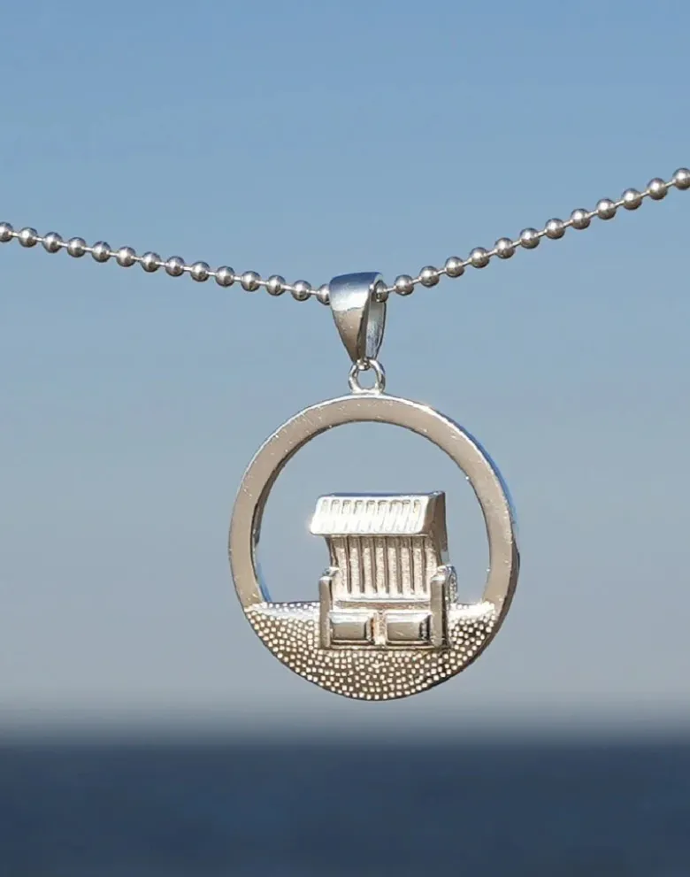 Anhänger Strandkorb Rund, Silber und Gold