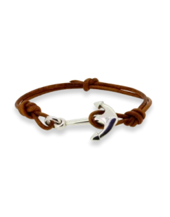 Armband aus Leder mit Anker in 3 Farben