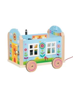 Bauwagen aus Holz mit Zubehör (ohne Biegepuppen) - goki 66