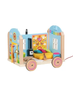 Bauwagen aus Holz mit Zubehör (ohne Biegepuppen) - goki 66