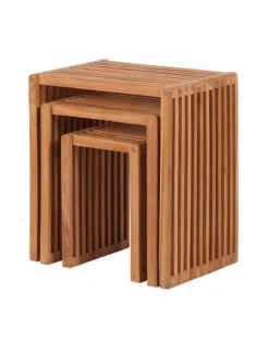 Beistelltische 3er Set aus Teakholz