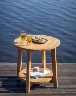 Beistelltisch Pinnau aus Teakholz rund, 50 cm