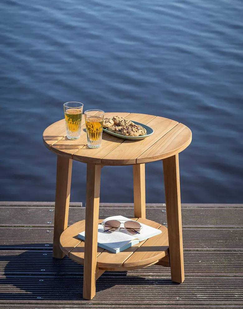 Beistelltisch Pinnau aus Teakholz rund, 50 cm