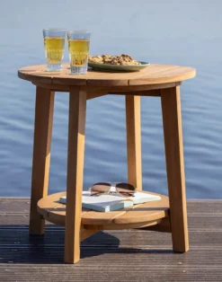 Beistelltisch Pinnau aus Teakholz rund, 50 cm