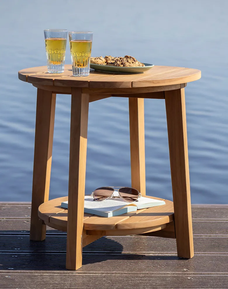 Beistelltisch Pinnau aus Teakholz rund, 50 cm