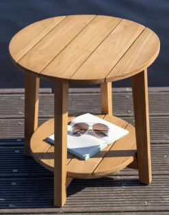 Beistelltisch Pinnau aus Teakholz rund, 50 cm