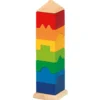 Bunter Stapelturm aus Holz