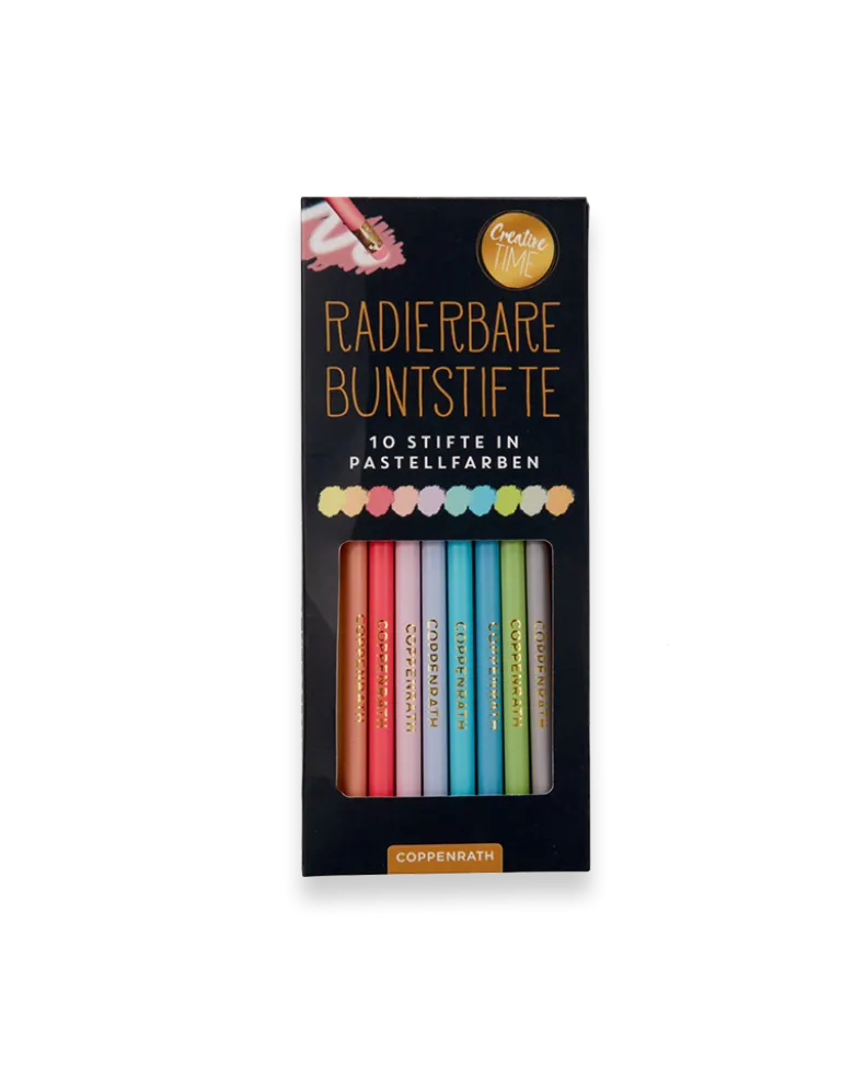 Buntstifte mit Radiergummi - Pastell Farben