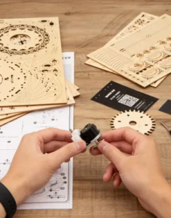 3D-Holzpuzzle: Bewegliches Karussell mit Musik