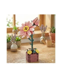 3-D-Holzpuzzle Blume im 2er Set, 2 Varianten