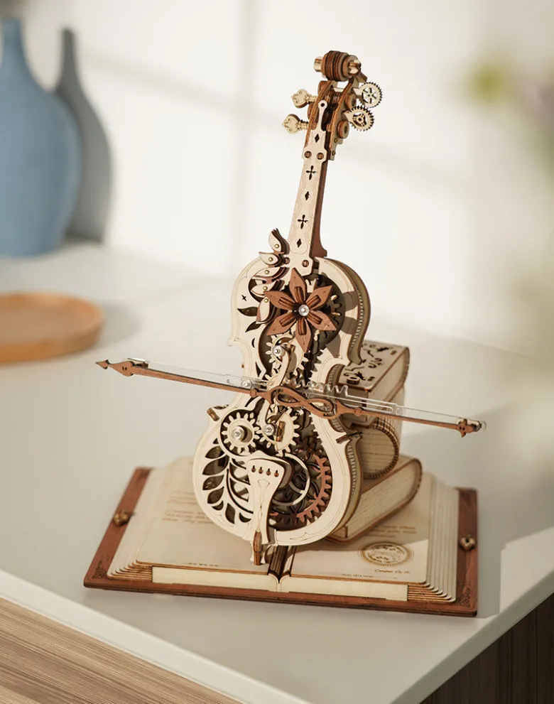 3-D-Holzpuzzle: Cello mit Klang
