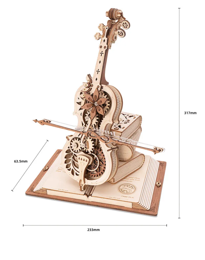 3-D-Holzpuzzle: Cello mit Klang