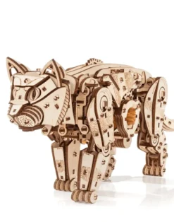 3-D-Holzpuzzle Mechanische Katze