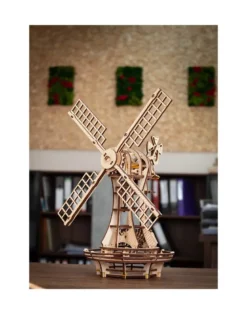 3-D-Holzpuzzle: Mechanische Windmühle