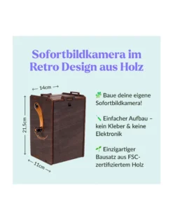 3-D-Holzpuzzle Sofortbildkamera inkl. Fujifilm Instax (10 Aufnahmen)