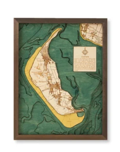 3-D-Wandkarte "Amrum" aus Holz, Größe S