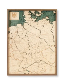 3-D-Wandkarte "Deutschland" aus Holz, Größe L