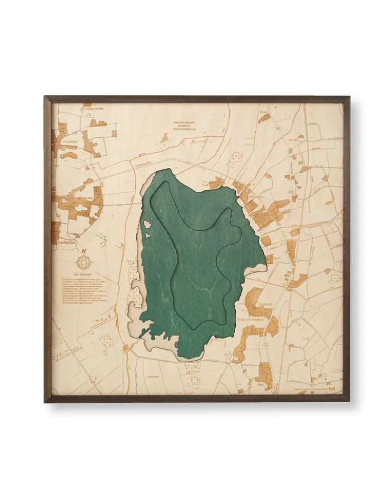 3-D-Wandkarte "Dümmer See" aus Holz, Größe L
