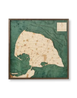 3-D-Wandkarte "Fehmarn" aus Holz, Größe L