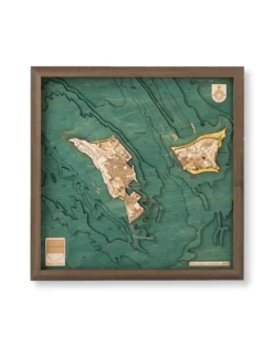 3-D-Wandkarte "Helgoland" aus Holz, Größe S