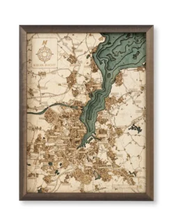 3-D-Wandkarte "Kieler Bucht" aus Holz, Größe S