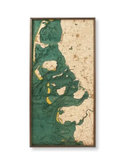 3-D-Wandkarte "Nordfriesische Inseln" aus Holz, Größe XL