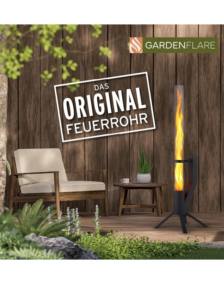 Feuerrohr Klassik aus Edelstahl von Gardenflare