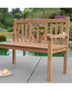 Gartenbank Küsten-Fan aus Teakholz