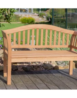 Gartenbank Küsten-Welle aus Teakholz, Lieferung ab Juli 2026
