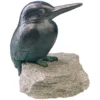 Gartenskulptur "Eisvogel", Kupfer auf Stein