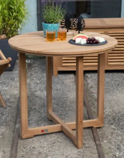 Gartentisch Schwentine, rund, aus Teakholz