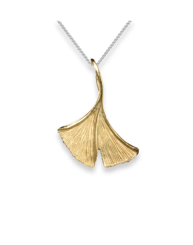 Gingkoblatt goldplattiert und Kette