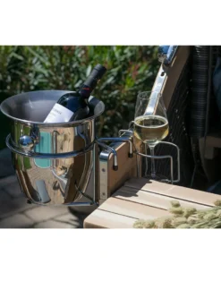 Glas-/Becherhalter aus Edelstahl für Strandkörbe