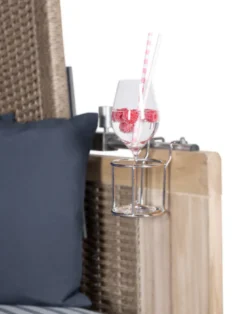 Glas-/Becherhalter aus Edelstahl für Strandkörbe