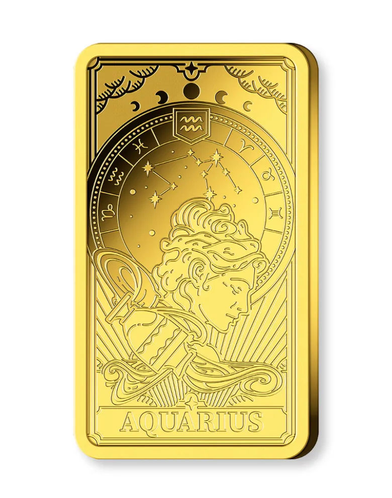 Goldbarren mit Sternzeichen aus 999,9 Gold